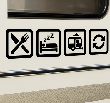 Eet rust caravan herhaal caravan sticker - TenStickers