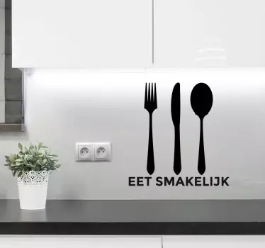Eet emakelijk muursticker keuken - TenStickers