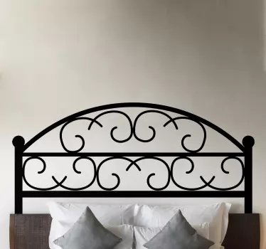 Elegant gebogen ontwerp sticker bed hoofdeinde - TenStickers
