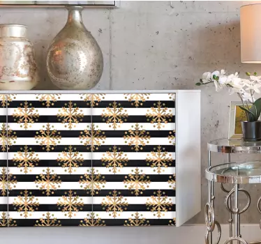 Kerst sticker elegant sneeuwvlokkenpatroon - TenStickers