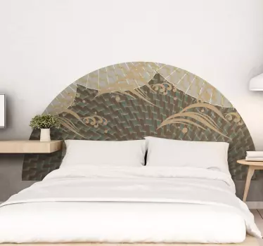 Elegant waaiermotief sticker bed hoofdeinde - TenStickers