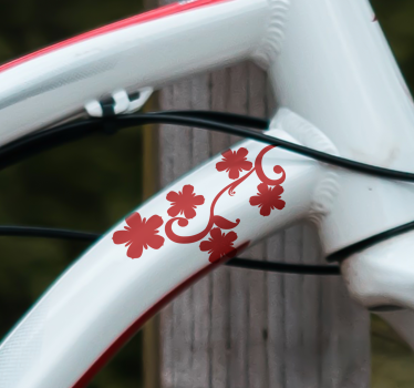 Elegante bloem fiets sticker - TenStickers