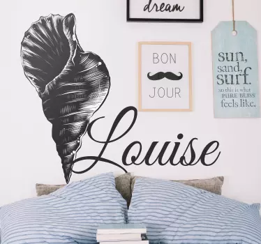 Elegante schelp typografie muursticker tienerkamer - TenStickers