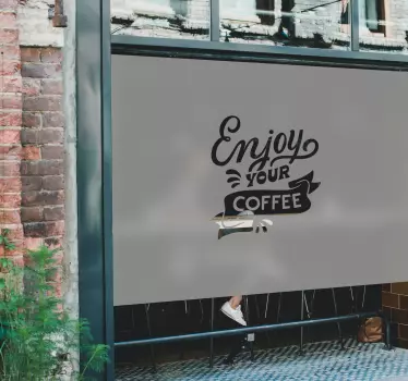 Doorschijnende etalage sticker met gepersonaliseerd logo - TenStickers