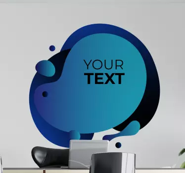 Etalage sticker aangepaste blauwe vorm - TenStickers