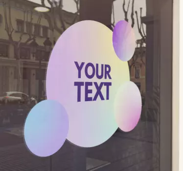 Etalage sticker aanpasbare tekstcirkels - TenStickers
