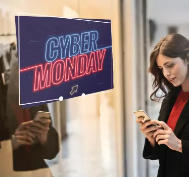 Gekleurde cyber maandag etalage sticker - TenStickers