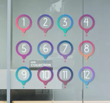 Etalage sticker kleurrijke vormencollectie - TenStickers