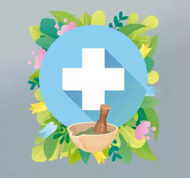 Etalage sticker kruidenremediebowl - TenStickers