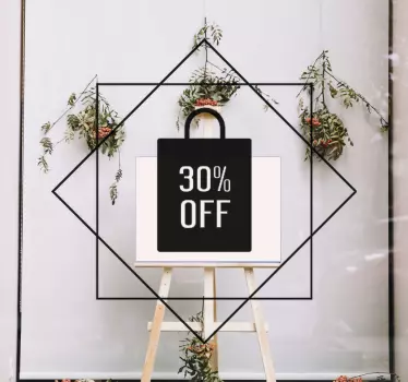 Etalage sticker marketing korting bord - TenStickers