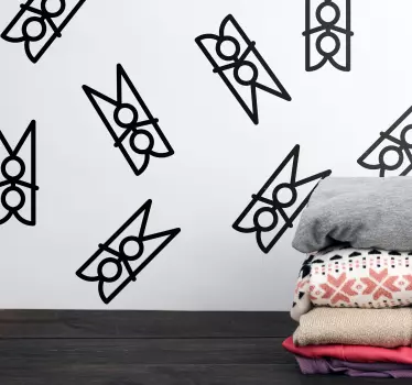 Etalage sticker minimalistische wasclip - TenStickers