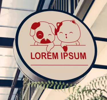 Etalage sticker schattige huisdieren samen - TenStickers