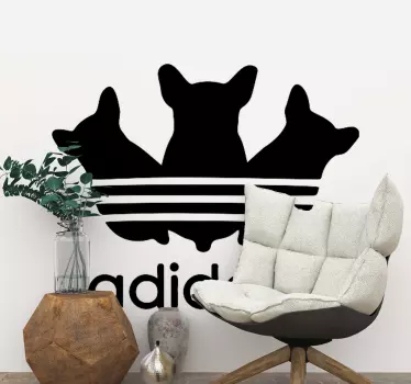 Etalage sticker speelse hondensilhouetten - TenStickers