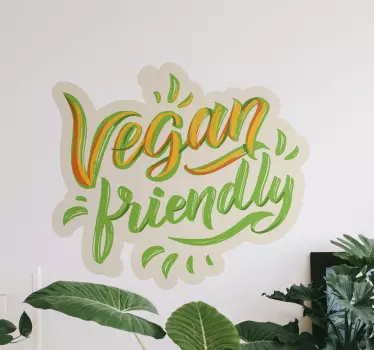 Etalage sticker vegan vriendelijk verklaring - TenStickers
