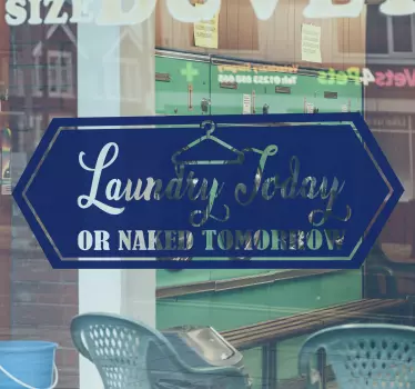 Etalage sticker wasbord humor - TenStickers