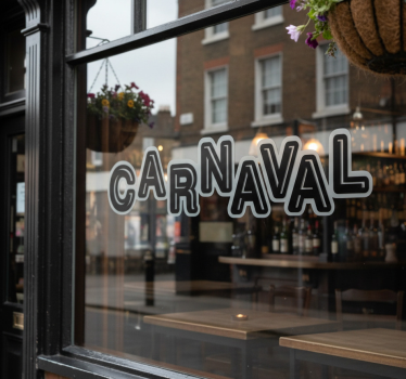 Etalage sticker zwart-wit carnaval - TenStickers