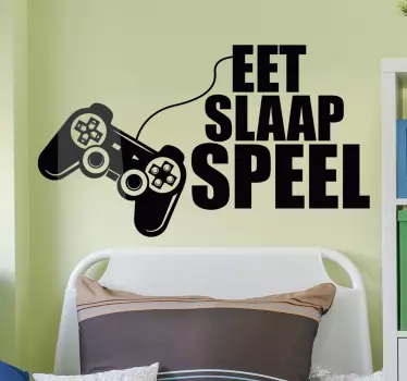 eet, slaap, speel, video game muursticker - TenStickers