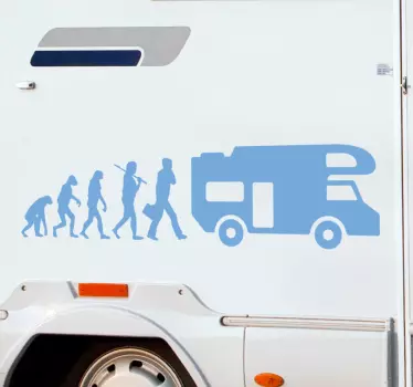 Camper sticker evolutie caravan - TenStickers