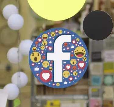 Facebook emoji logo raamsticker - TenStickers