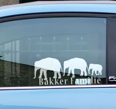Families van olifanten Wilde dieren stickers - TenStickers