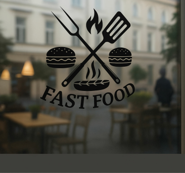 Fastfoodgereedschap restaurant sticker - TenStickers