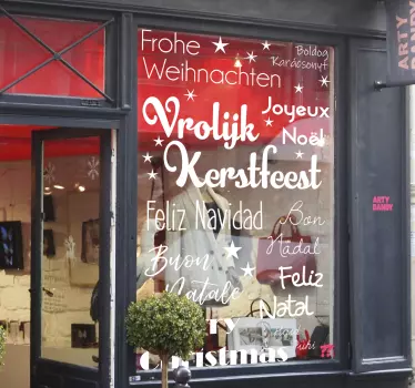 Kerst raamsticker Feestdagen Sticker Vrolijk Kerstfeest - TenStickers