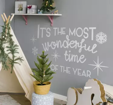 Tekst muursticker the most wonderful time - TenStickers