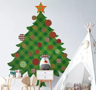 Kerst sticker feestelijk boom ontwerp - TenStickers