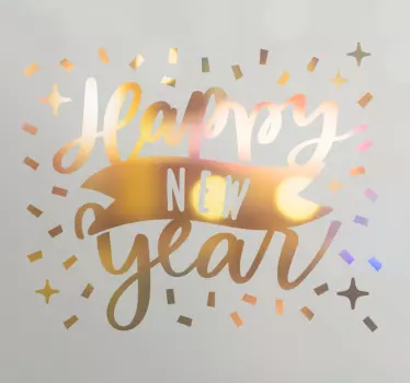 Feestelijk nieuwjaar etalage sticker - TenStickers