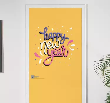 Kerst sticker feestelijke nieuwjaarsgroet - TenStickers