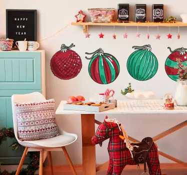 Kerst sticker feestelijke ornament ontwerpen - TenStickers