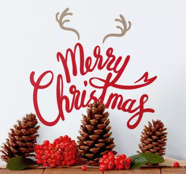 Feestelijke rendiergroet kerst sticker - TenStickers