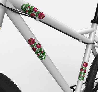 Fiets sticker bloemig fiets accent - TenStickers