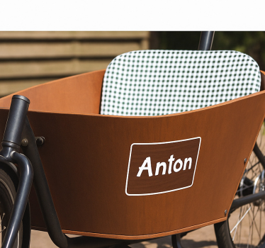 Fiets sticker donker hout imitatie - TenStickers