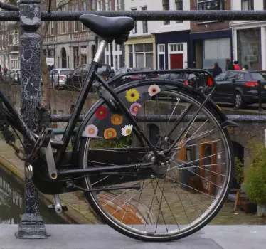 Gerbera bloemen fiets sticker - TenStickers