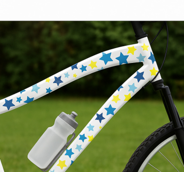 Fiets sticker kleurrijke sterren - TenStickers