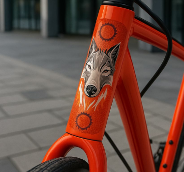 Fiets sticker oranje wolf alpha - TenStickers