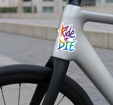 Fiets sticker ride or die tekst - TenStickers