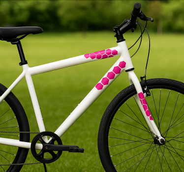 Fiets sticker roze hexagon stickers - TenStickers