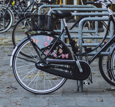 Fiets sticker roze vlinders - TenStickers