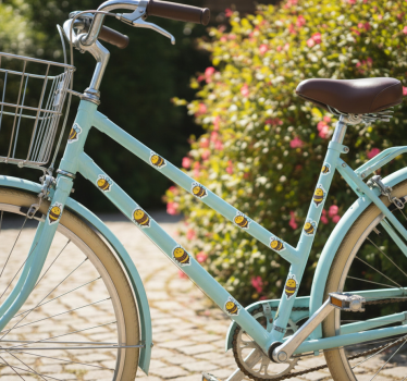 Fiets sticker schattige bijen set - TenStickers