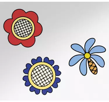 Fiets sticker speelse bloemige elementen - TenStickers