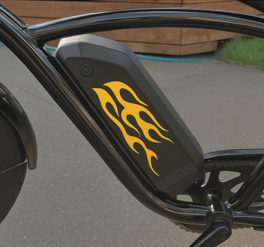 Fiets sticker vlammen van vuur - TenStickers