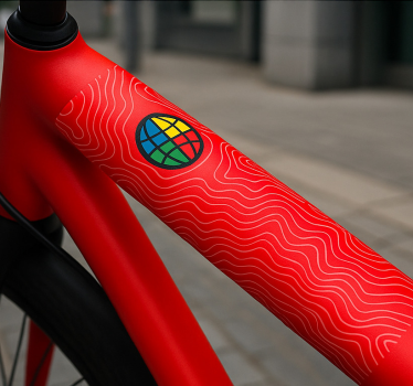Fiets sticker wereldtour topografie - TenStickers