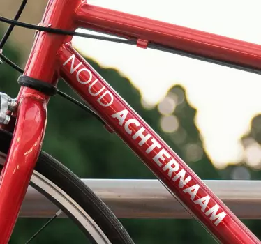 Fiets sticker aanpasbare naam - TenStickers