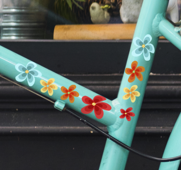 Fietssticker bloemenset - TenStickers