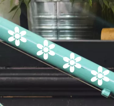 Fietssticker Bloemen zonnefiets - TenStickers