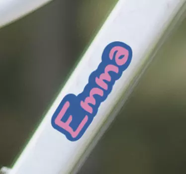 Fiets sticker met blok naam - TenStickers