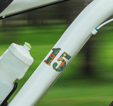 Fiets stickers Gepersonaliseerde bloemen - TenStickers