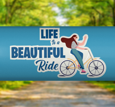 Fiets stickers Het leven is een mooie rit - TenStickers